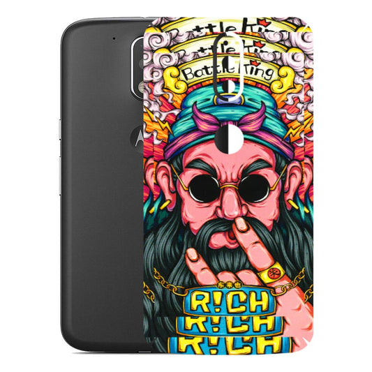 Motorola Phone Skins (All Models) - Battle King Dude Face - 3D Embossed Finish (L-178) Motorola Moto G4 Plus