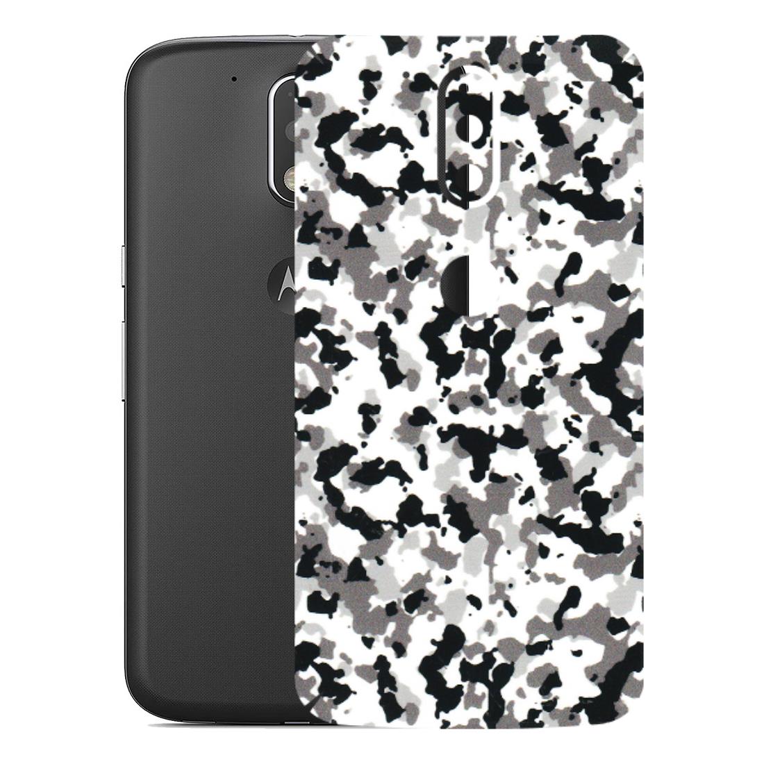 Motorola Phone Skins (All Models) - White Black Camouflage - 3D Embossed Finish (L-18) Motorola Moto G4 Plus