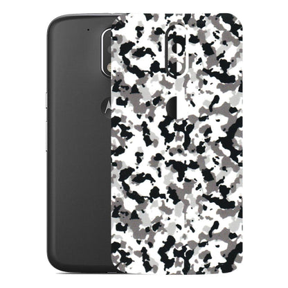 Motorola Phone Skins (All Models) - White Black Camouflage - 3D Embossed Finish (L-18) Motorola Moto G4 Plus
