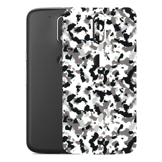 Motorola Phone Skins (All Models) - White Black Camouflage - 3D Embossed Finish (L-18) Motorola Moto G4 Plus