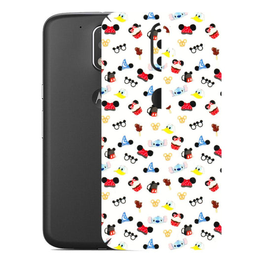 Motorola Phone Skins (All Models) - Minnie Mouse & Donald Doodles s - 3D Embossed Finish (L-194) Motorola Moto G4 Plus