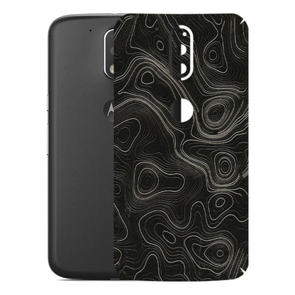 Motorola Phone Skins (All Models) - Black Swirl - 3D Embossed Finish (L-196) Motorola Moto G4 Plus