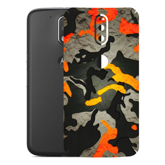 Motorola Phone Skins (All Models) - Orange Camouflage - 3D Embossed Finish (L-204) Motorola Moto G4 Plus