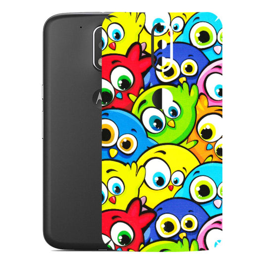 Motorola Phone Skins (All Models) - Cute Fluffy Birds - 3D Embossed Finish (L-213) Motorola Moto G4 Plus