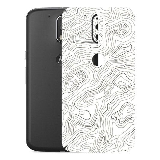 Motorola Phone Skins (All Models) - White Black Swirls - 3D Embossed Finish (L-219) Motorola Moto G4 Plus