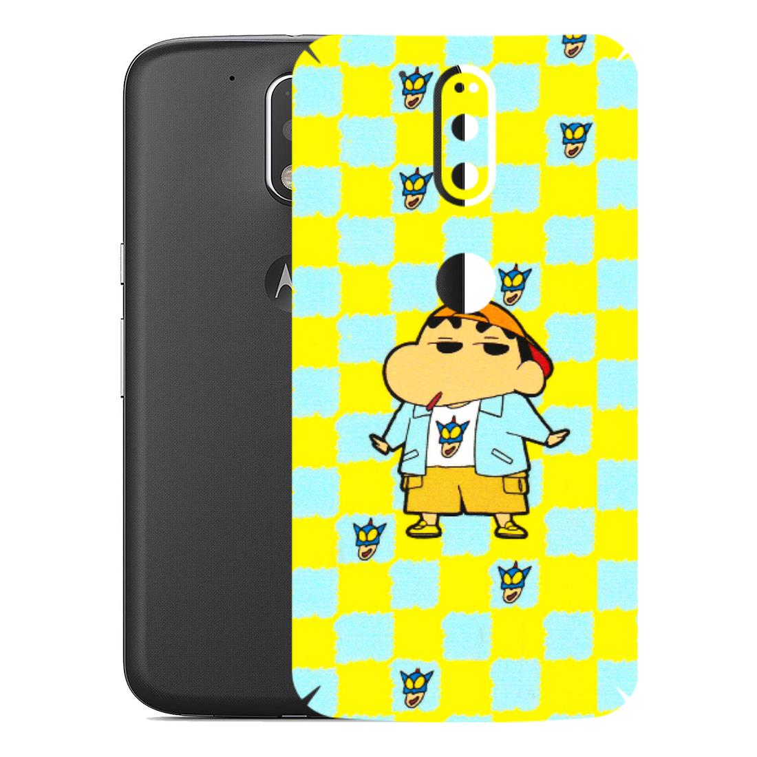 Motorola Phone Skins (All Models) - Yellow Blue Shinchan Cute - 3D Embossed Finish (L-221) Motorola Moto G4 Plus