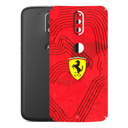 Motorola Phone Skins (All Models) - Red Ferrari Logo Stylish - 3D Embossed Finish (L-238) Motorola Moto G4 Plus