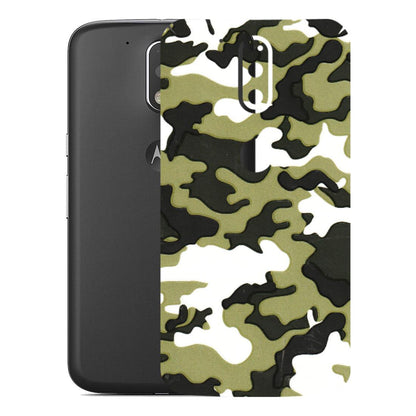 Motorola Phone Skins (All Models) - Camouflages White And Green - 3D Embossed Finish (L-243) Motorola Moto G4 Plus