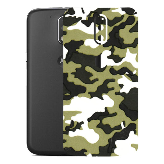 Motorola Phone Skins (All Models) - Camouflages White And Green - 3D Embossed Finish (L-243) Motorola Moto G4 Plus