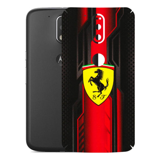 Motorola Phone Skins (All Models) - Black Ferrari Logo - 3D Embossed Finish (L-253) Motorola Moto G4 Plus