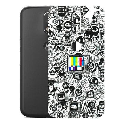 Motorola Phone Skins (All Models) - Doodles Positive Art - 3D Embossed Finish (L-263) Motorola Moto G4 Plus