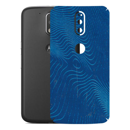 Motorola Phone Skins (All Models) - Abstract Blue Line Map - 3D Embossed Finish (L-272) Motorola Moto G4 Plus