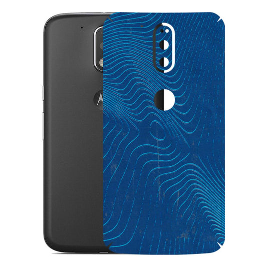Motorola Phone Skins (All Models) - Abstract Blue Line Map - 3D Embossed Finish (L-272) Motorola Moto G4 Plus