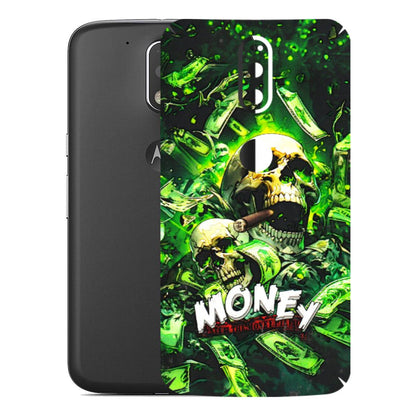 Motorola Phone Skins (All Models) - Skull Money - 3D Embossed Finish (L-303) Motorola Moto G4 Plus