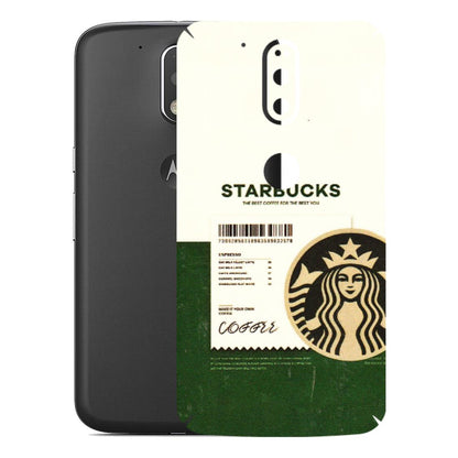 Motorola Phone Skins (All Models) - Starbucks Barcode - 3D Embossed Finish (L-308) Motorola Moto G4 Plus