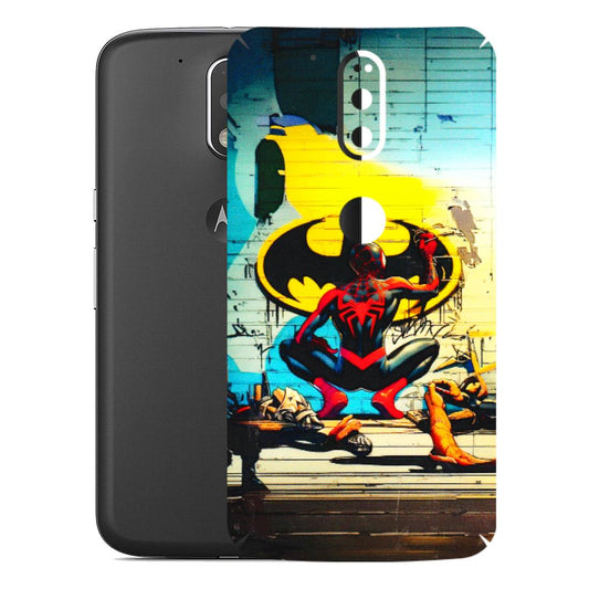 Motorola Phone Skins (All Models) - New Spiderman Bat Logo - 3D Embossed Finish (L-309) Motorola Moto G4 Plus