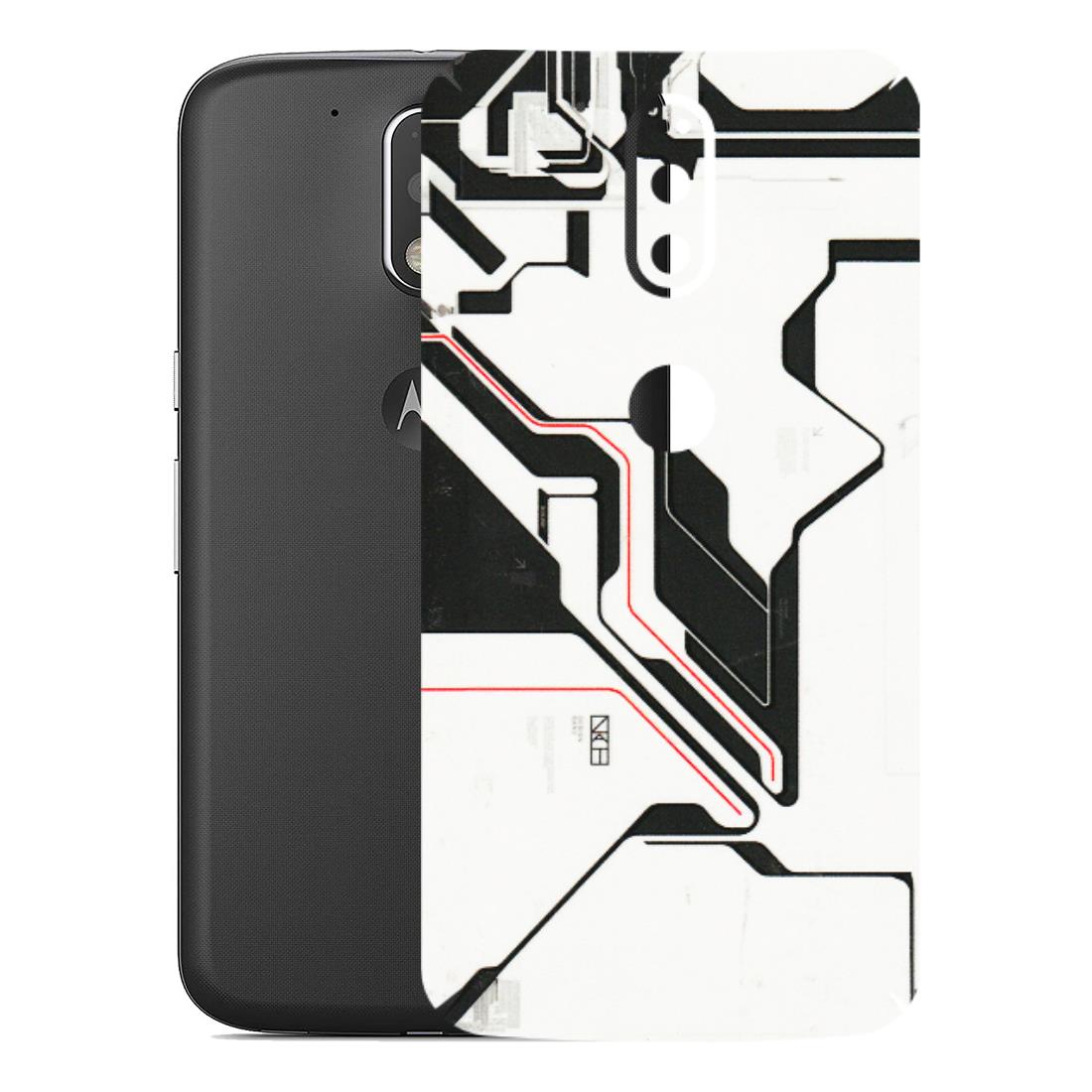 Motorola Phone Skins (All Models) - White Techy Logo - 3D Embossed Finish (L-312) Motorola Moto G4 Plus