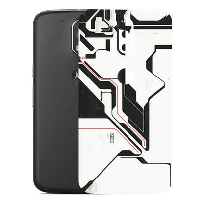 Motorola Phone Skins (All Models) - White Techy Logo - 3D Embossed Finish (L-312) Motorola Moto G4 Plus