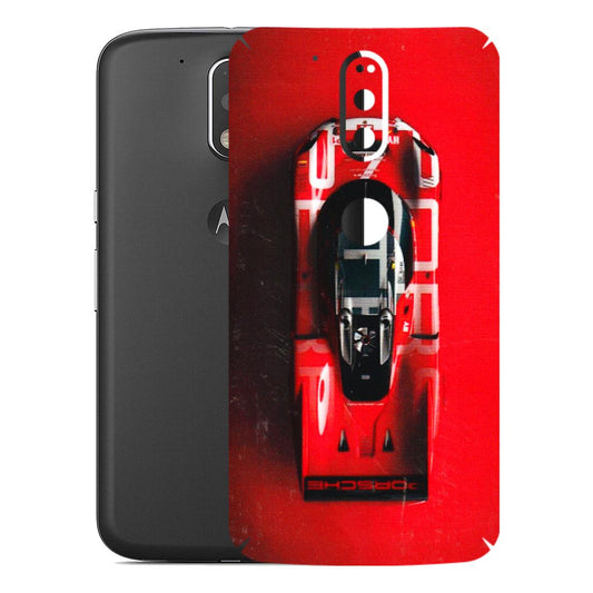 Motorola Phone Skins (All Models) - Red Porsche Car Logo - 3D Embossed Finish (L-315) Motorola Moto G4 Plus