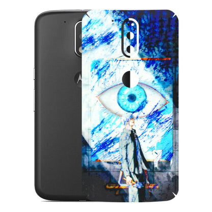 Motorola Phone Skins (All Models) - Anime Sea Blue Eye - 3D Embossed Finish (L-318) Motorola Moto G4 Plus