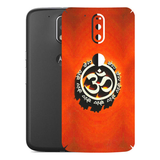 Motorola Phone Skins (All Models) - Aum Shiv Orange - 3D Embossed Finish (L-32) Motorola Moto G4 Plus