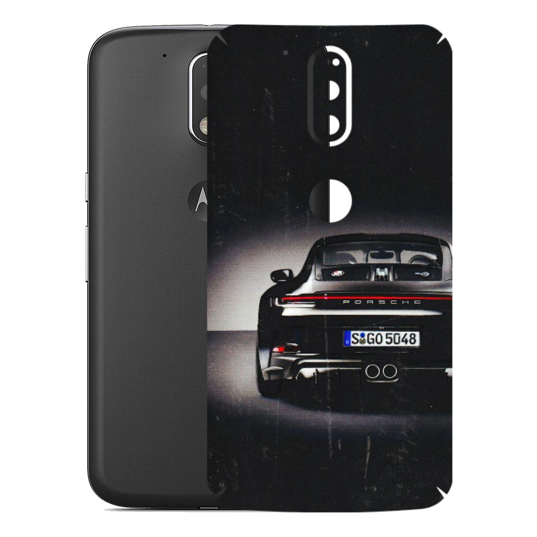 Motorola Phone Skins (All Models) - New Black Porsche GT3 - 3D Embossed Finish (L-327) Motorola Moto G4 Plus