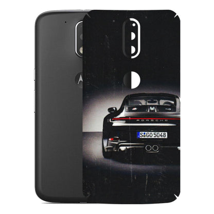 Motorola Phone Skins (All Models) - New Black Porsche GT3 - 3D Embossed Finish (L-327) Motorola Moto G4 Plus