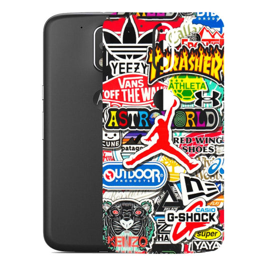 Motorola Phone Skins (All Models) - Multi Brands Sticker Graffiti - 3D Embossed Finish (L-37) Motorola Moto G4 Plus