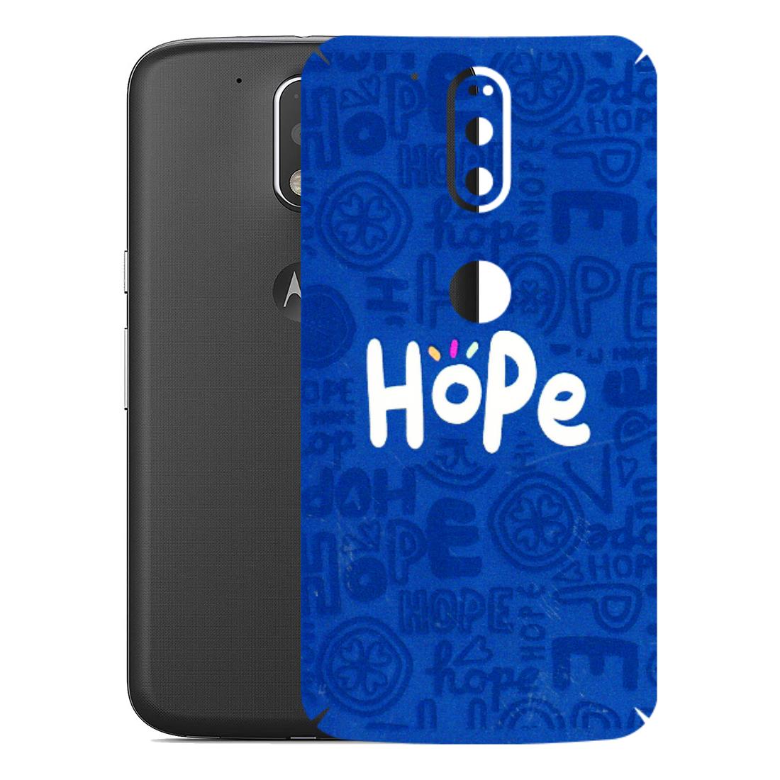 Motorola Phone Skins (All Models) - Hope Doodles Blue - 3D Embossed Finish (L-43) Motorola Moto G4 Plus
