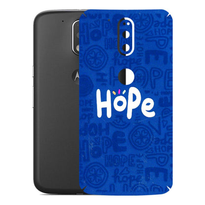 Motorola Phone Skins (All Models) - Hope Doodles Blue - 3D Embossed Finish (L-43) Motorola Moto G4 Plus