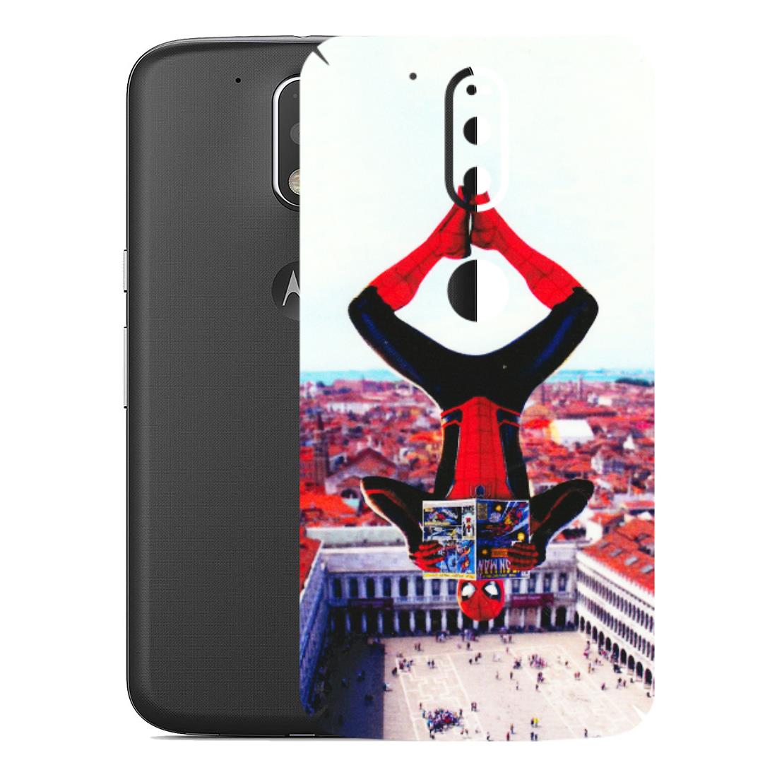 Motorola Phone Skins (All Models) - Spiderman Hanging - 3D Embossed Finish (L-53) Motorola Moto G4 Plus