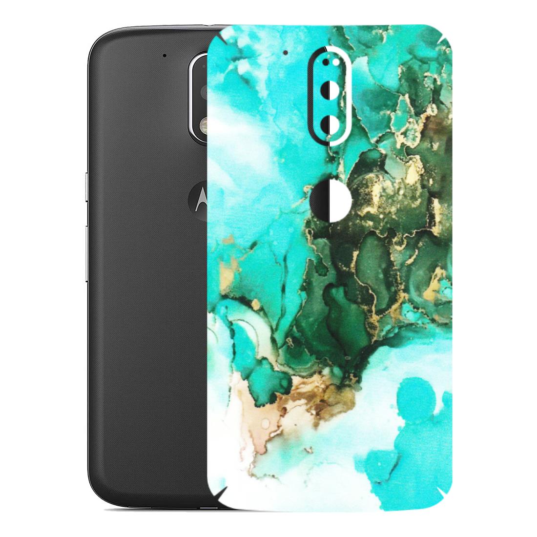 Motorola Phone Skins (All Models) - The Blue Gold Marble - Matte Finish (M-124) Motorola Moto G4 Plus