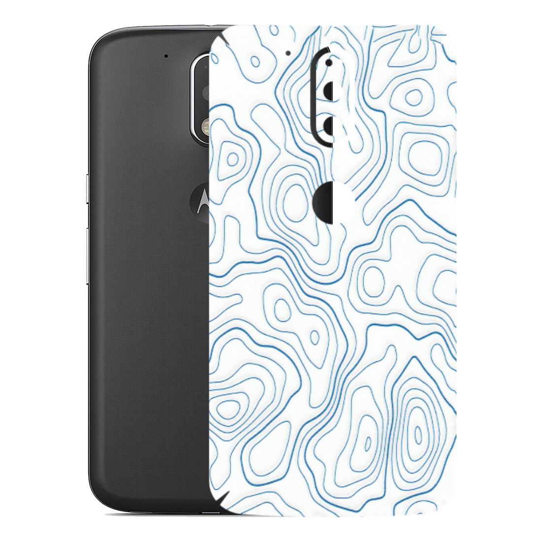 Motorola Phone Skins (All Models) - Blue And White Swirls - Matte Finish (M-139) Motorola Moto G4 Plus