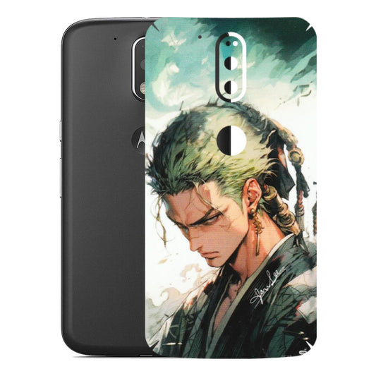 Motorola Phone Skins (All Models) - New Roronoa Zoro One Picece Anime - Matte Finish (M-140) Motorola Moto G4 Plus