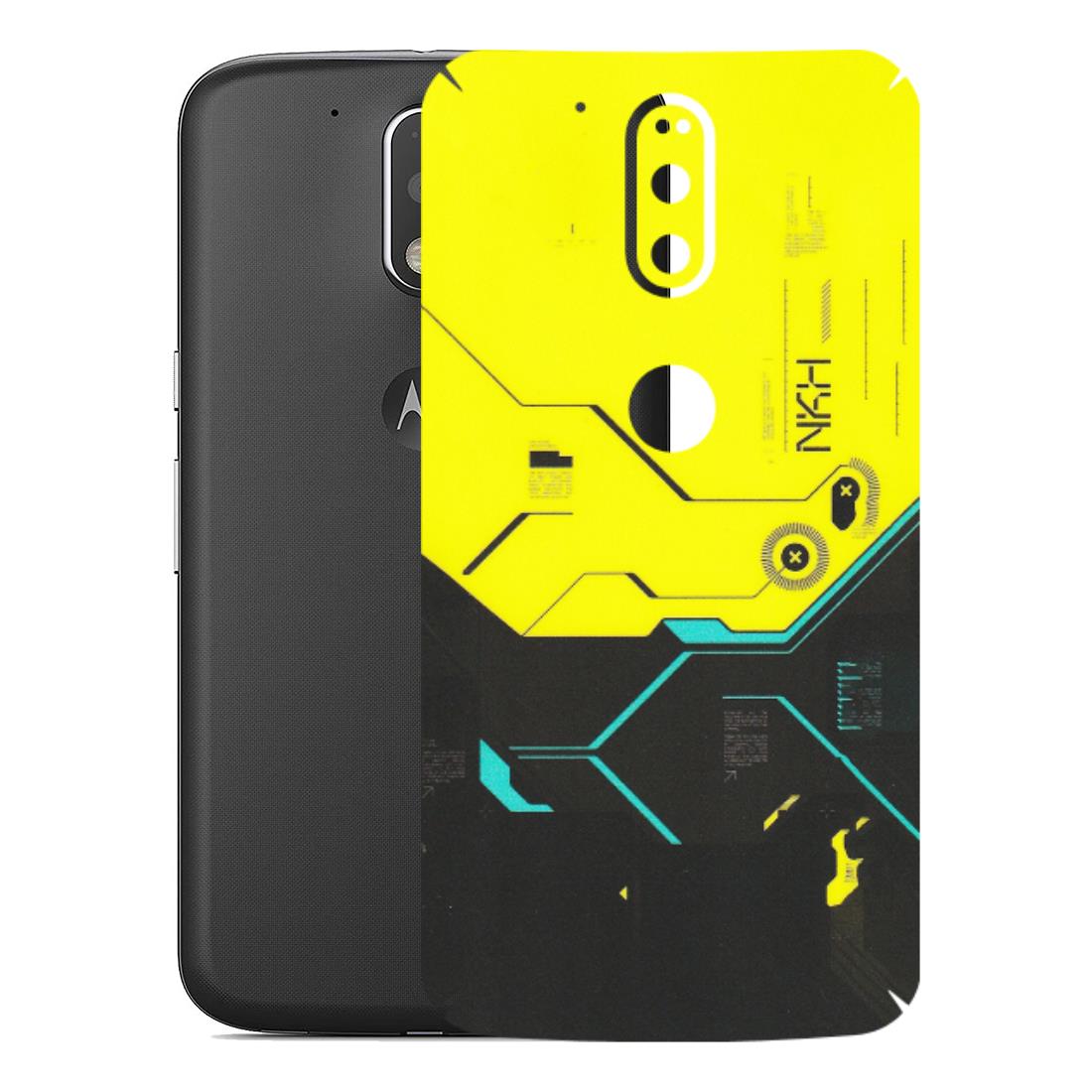 Motorola Phone Skins (All Models) - Black Yellow Technica - Matte Finish (M-53) Motorola Moto G4 Plus