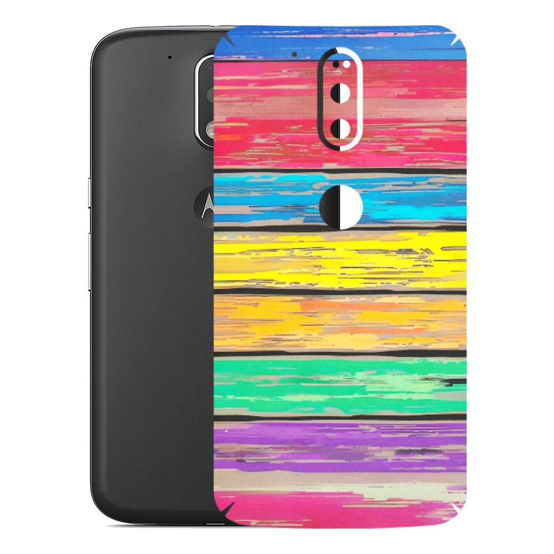 Motorola Phone Skins (All Models) - Multi Colour Wooden Wall - Matte Finish (M-96) Motorola Moto G4 Plus