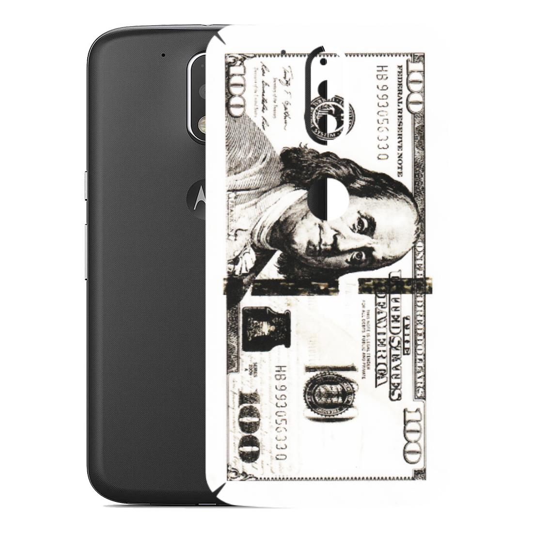 Motorola Phone Skins (All Models) - 100 Dollar Currency - Transparent Finish (T-01) Motorola Moto G4 Plus