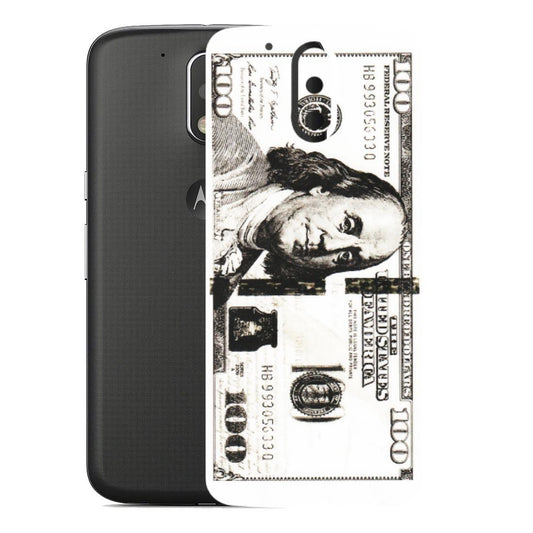 Motorola Phone Skins (All Models) - 100 Dollar Currency - Transparent Finish (T-01) Motorola Moto G4