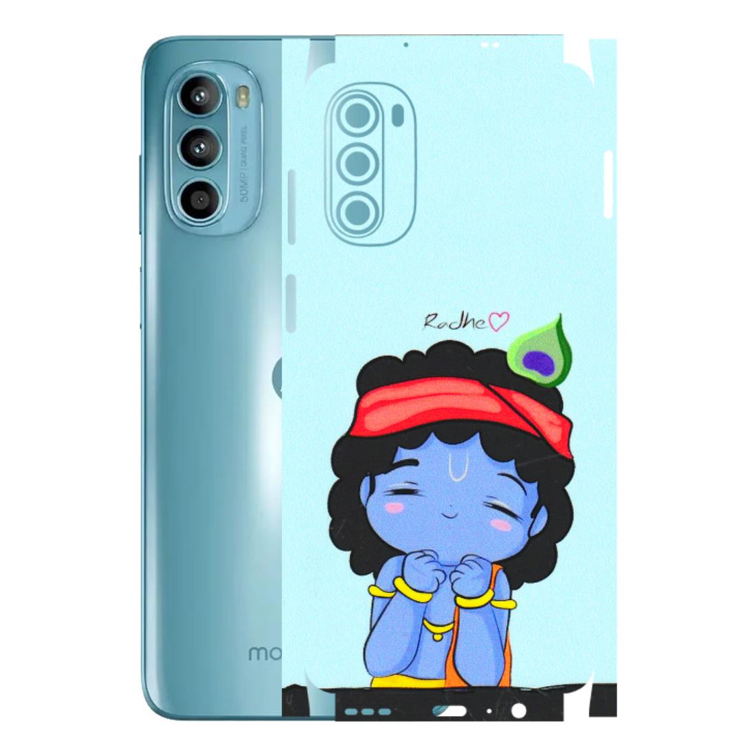 Motorola Phone Skins (All Models) - Radhe Radhe Cute Toon - 3D Embossed Finish (L-05) Motorola Moto G52