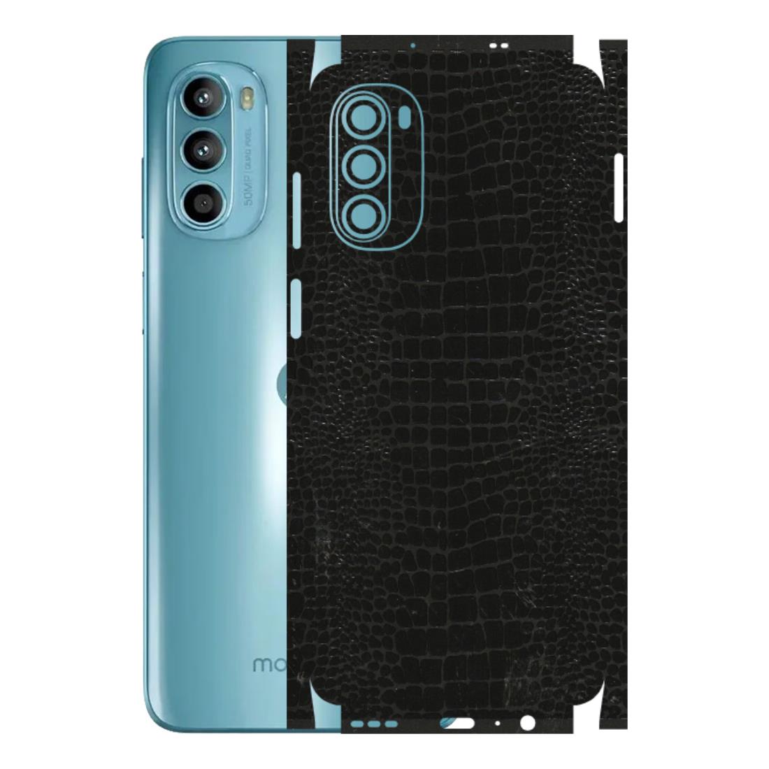 Motorola Phone Skins (All Models) - Snake Leather Black - 3D Embossed Finish (L-107) Motorola Moto G52