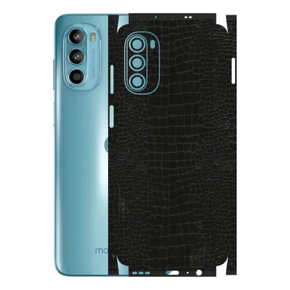 Motorola Phone Skins (All Models) - Snake Leather Black - 3D Embossed Finish (L-107) Motorola Moto G52