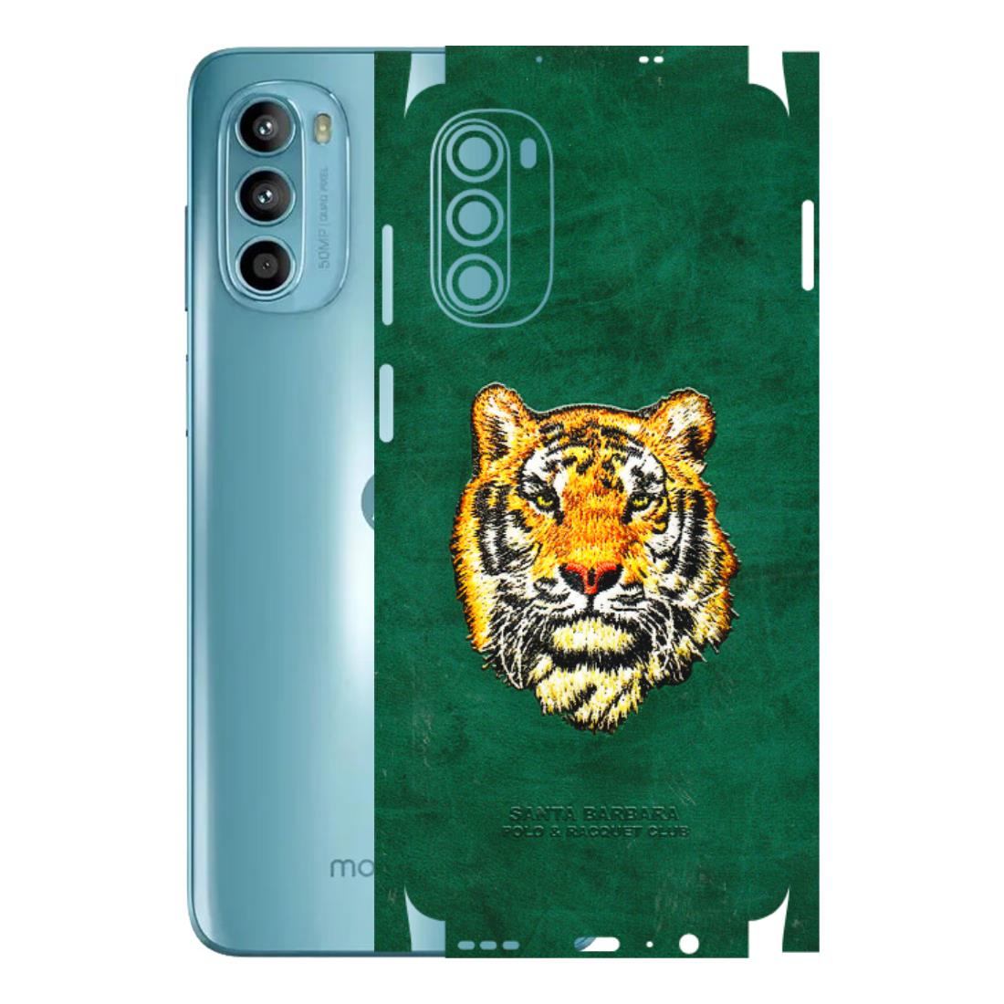 Motorola Phone Skins (All Models) - Leather Feel Tiger - 3D Embossed Finish (L-111) Motorola Moto G52