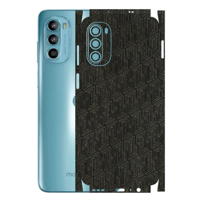 Motorola Phone Skins (All Models) - Black Abstract Pattern - 3D Embossed Finish (L-117) Motorola Moto G52