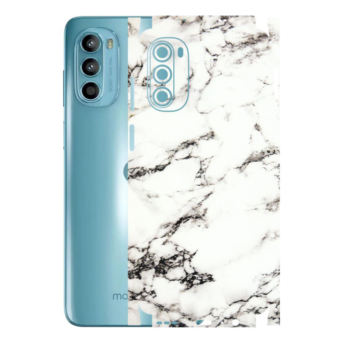 Motorola Phone Skins (All Models) - Black and White Marble Texture - 3D Embossed Finish (L-124) Motorola Moto G52