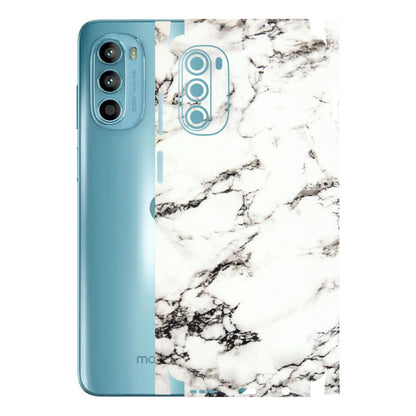 Motorola Phone Skins (All Models) - Black and White Marble Texture - 3D Embossed Finish (L-124) Motorola Moto G52