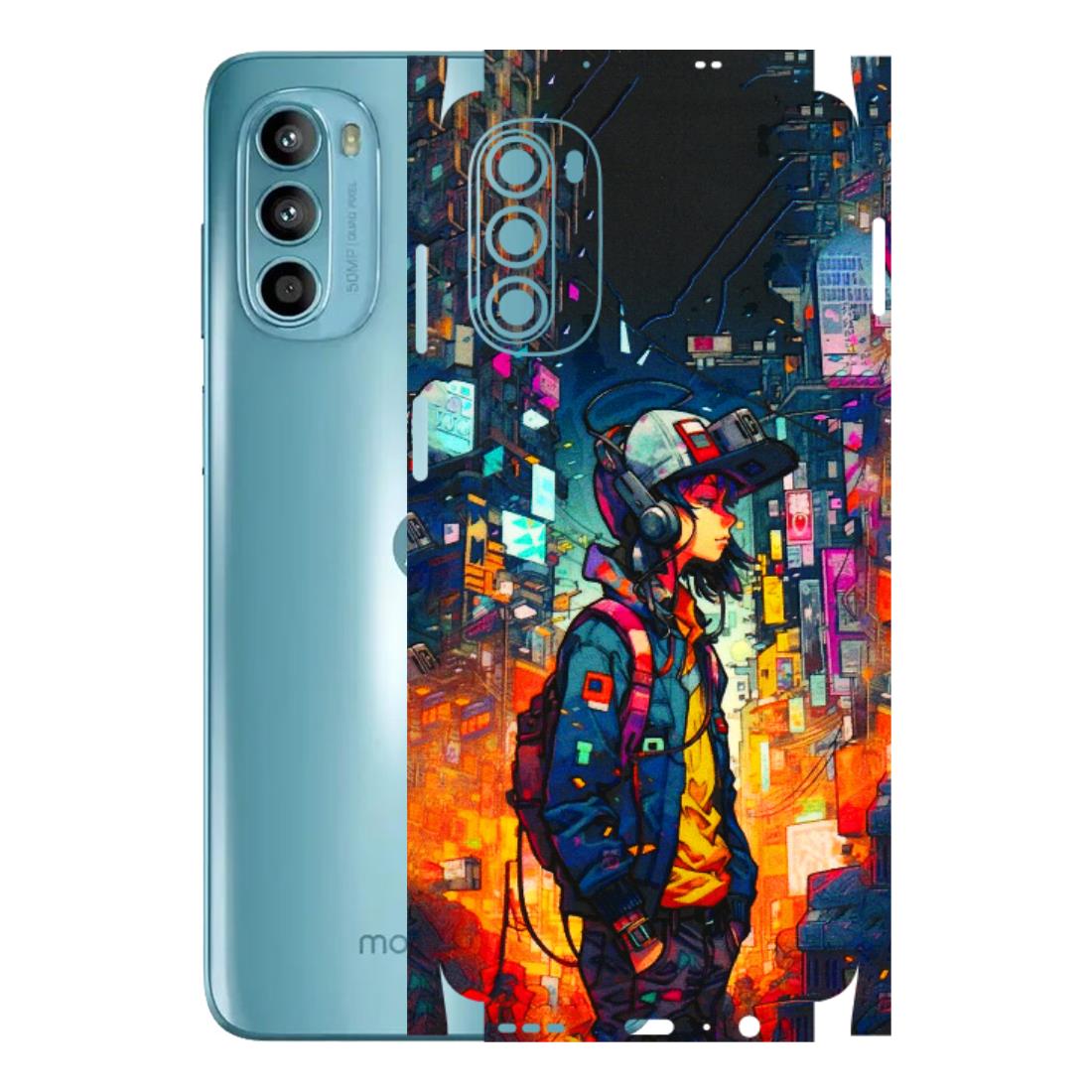 Motorola Phone Skins (All Models) - Street Anime Guy - 3D Embossed Finish (L-158) Motorola Moto G52