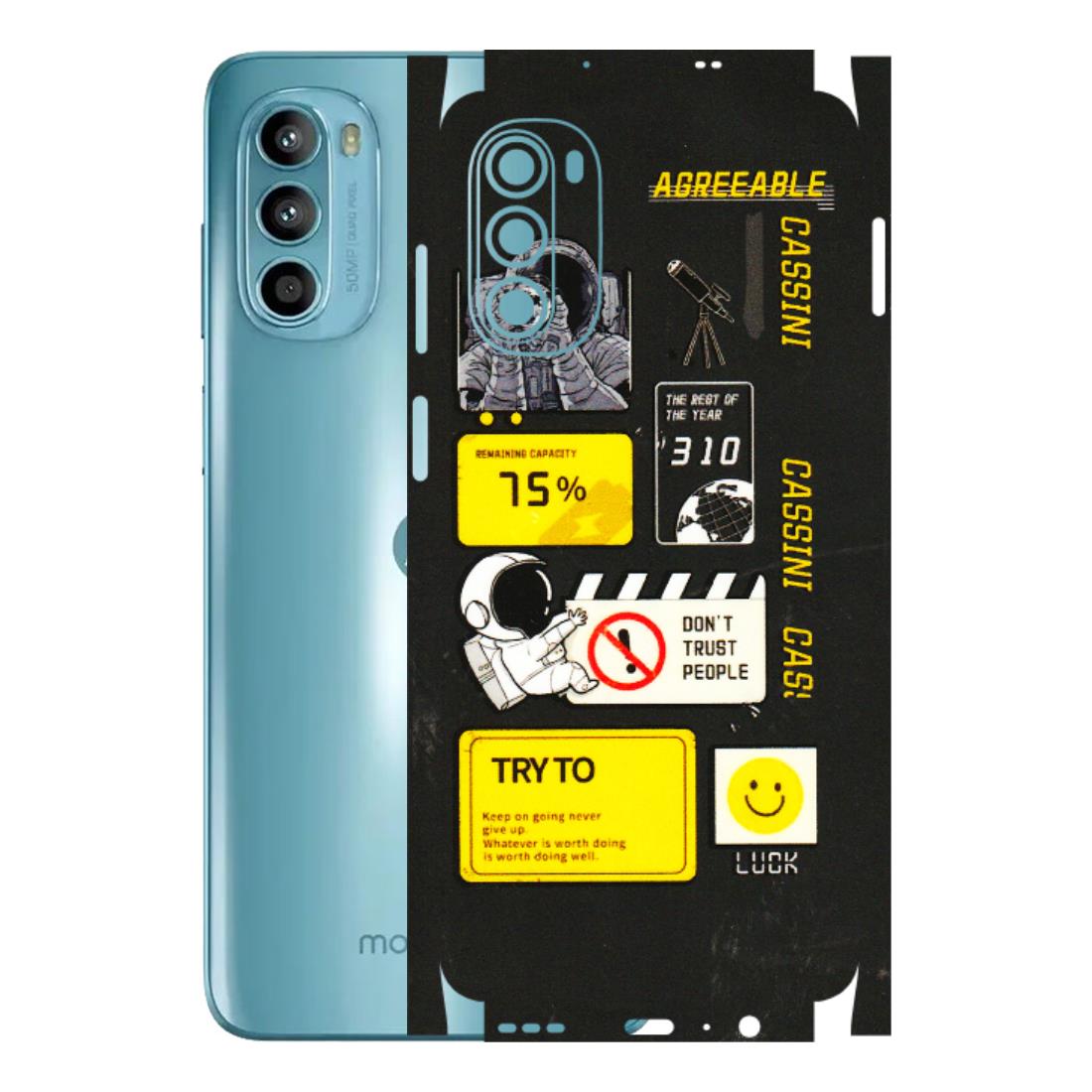 Motorola Phone Skins (All Models) - Black Cassini - 3D Embossed Finish (L-161) Motorola Moto G52