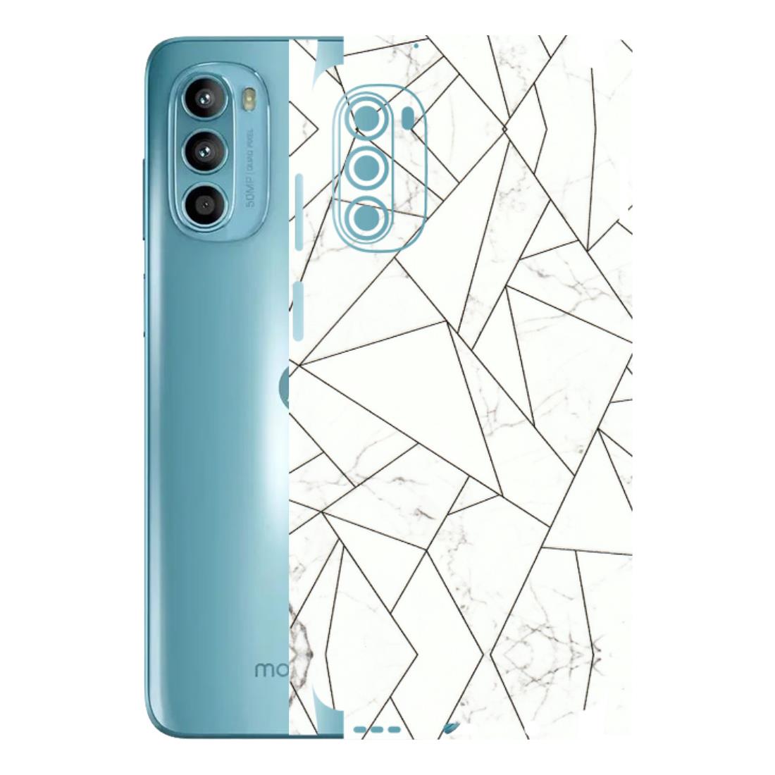 Motorola Phone Skins (All Models) - Luxury White Marble Effect - 3D Embossed Finish (L-168) Motorola Moto G52