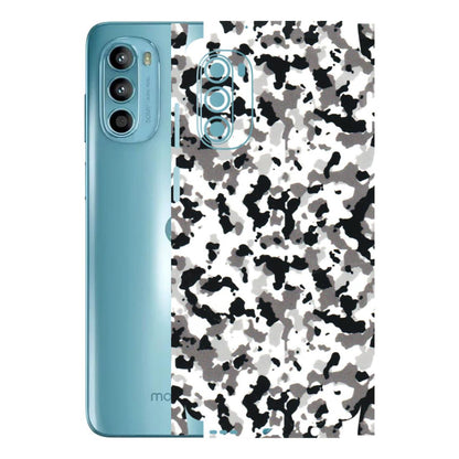 Motorola Phone Skins (All Models) - White Black Camouflage - 3D Embossed Finish (L-18) Motorola Moto G52