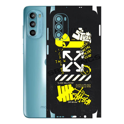 Motorola Phone Skins (All Models) - Anti Social Graffiti - 3D Embossed Finish (L-198) Motorola Moto G52